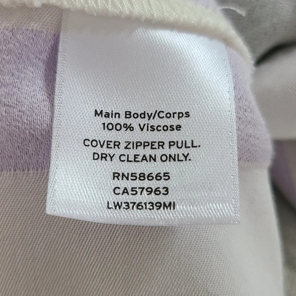 Lewit Striped Purple Green Draped Puplum Top M - Picture 7 of 7